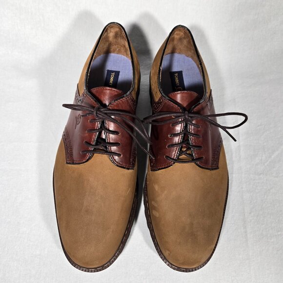 RARE Vintage 1985 TOMMY HILFIGUER Old Stock Brown Leather Oxford Shoes Men's 12M - Picture 4 of 17